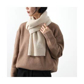 Fendi ロゴ入り ベージュ マフラーめぐさま専用 フェンディ FENDI FENDI マフラー FXT117 ASG2 リブ FFロゴ （F15W8