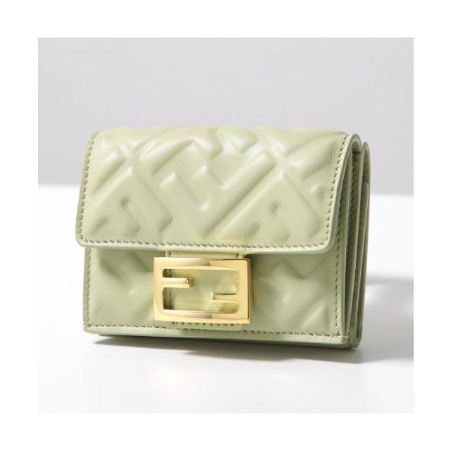【カラー限定特価】三つ折り財布 Baguette 8M0395 AAJD （F1AST/SAGE+SOFT-GOLD）
