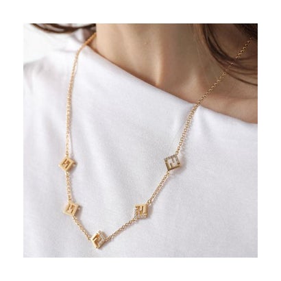 フェンディ FENDI FENDI ネックレス Forever 8AL493 ATEP （F089U/SOFT-GOLD+CRYSTAL）｜詳細画像