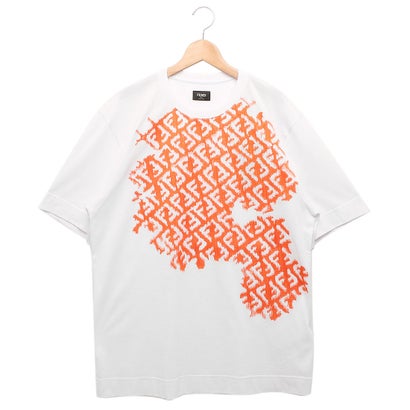 フェンディ FENDI Tシャツ トップス FFロゴ ホワイト オレンジ メンズ FENDI FY0936 AN25 F1K0X （WHITE）｜詳細画像