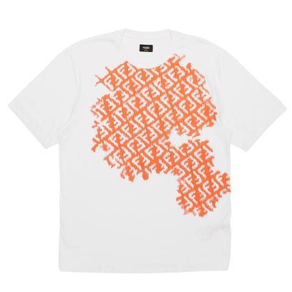 フェンディ FENDI Tシャツ トップス FFロゴ ホワイト オレンジ メンズ FENDI FY0936 AN25 F1K0X （WHITE）｜詳細画像