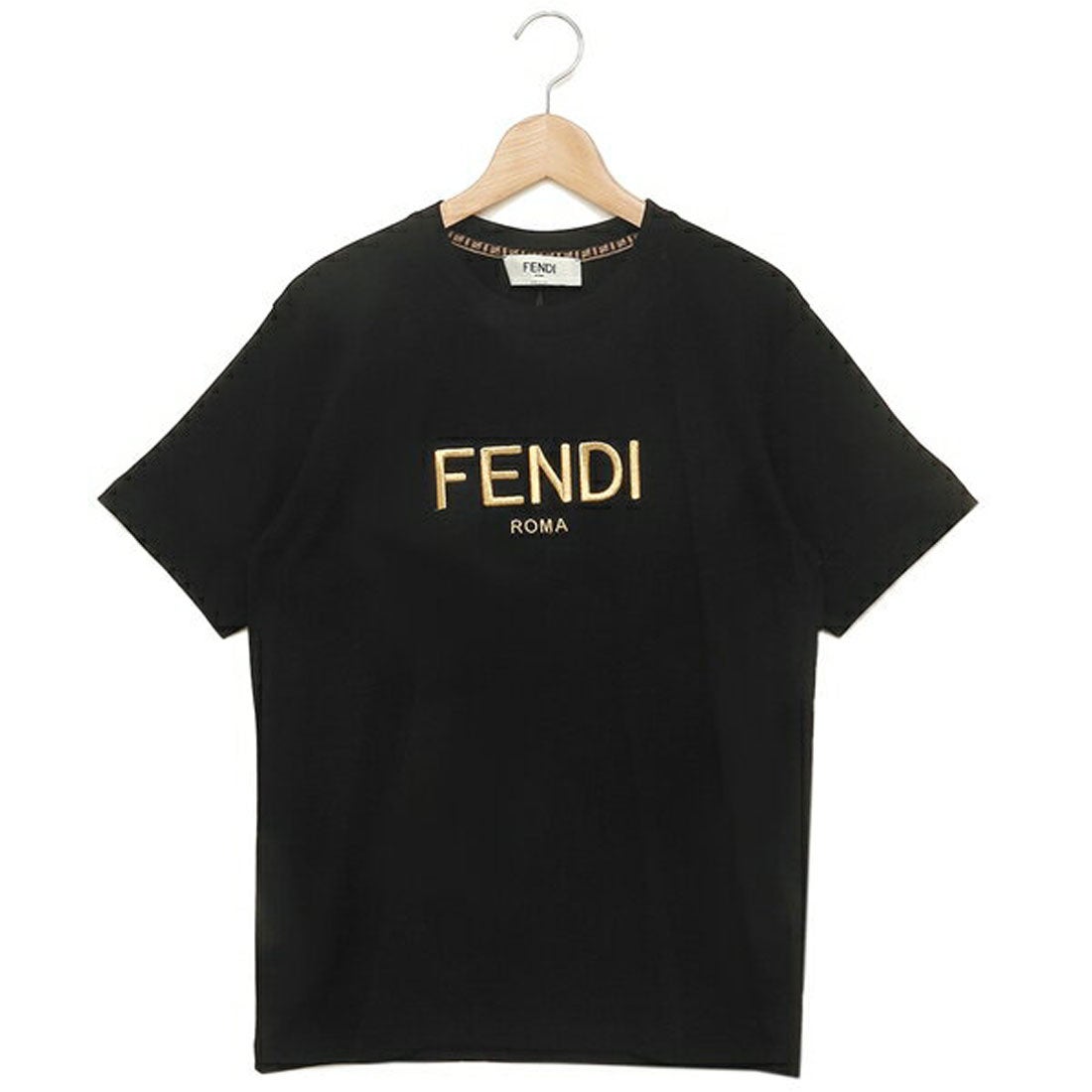 フェンディ FENDI Tシャツ トップス ロゴ ブラック レディース FENDI FS7254 AK6J F0GME （ブラック）