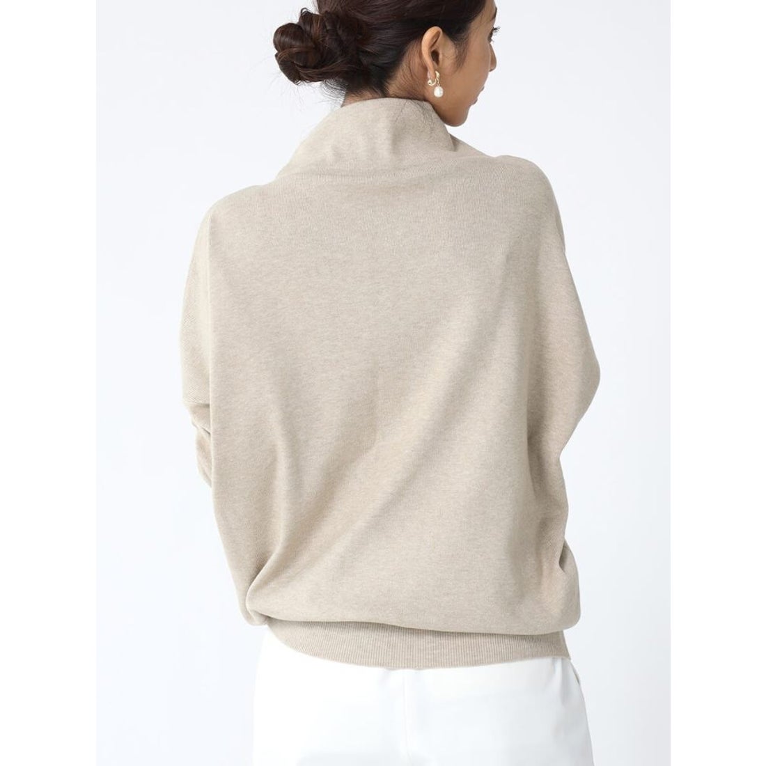 フェンネル FENNEL アシンメトリーボトルネックニット （杢ベージュ