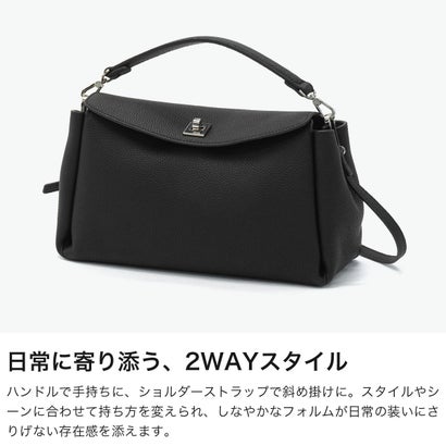 フィールアンドテイスト FEEL AND TASTE ショルダーバッグ レディース ブランド 斜めがけ 大人 ショルダー 2WAY トート バッグ 斜めがけバッグ 小さめ ミニ 本革 きれいめ 軽量 軽い 革 レザー 上品 MILA F222B651 （ブラック）｜詳細画像
