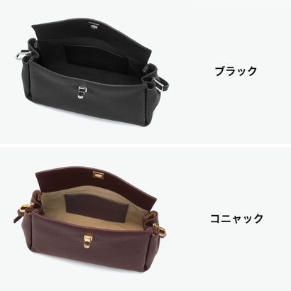 フィールアンドテイスト FEEL AND TASTE ショルダーバッグ レディース ブランド 斜めがけ 大人 ショルダー 2WAY トート バッグ 斜めがけバッグ 小さめ ミニ 本革 きれいめ 軽量 軽い 革 レザー 上品 MILA F222B651 （ブラック）｜詳細画像