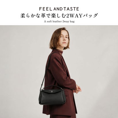 フィールアンドテイスト FEEL AND TASTE ショルダーバッグ レディース ブランド 斜めがけ 大人 ショルダー 2WAY トート バッグ 斜めがけバッグ 小さめ ミニ 本革 きれいめ 軽量 軽い 革 レザー 上品 MILA F222B651 （コニャック）｜詳細画像