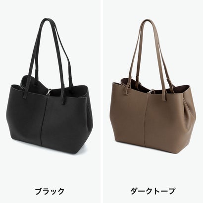 トートバッグ レディース 大きめ A4 かわいい トート バッグ きれいめ 軽量 軽い ブランド 本革 革 レザー 上品 通勤 オフィス おしゃれ 肩掛け 自立 ヴェラ Vela L F222B551 （ダークトープ）｜詳細画像