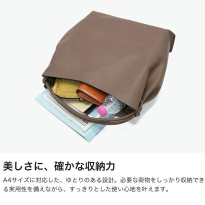 フィールアンドテイスト FEEL AND TASTE トートバッグ レディース 大容量 大きめ A4 かわいい トート バッグ 縦型 本革 革 レザー 通勤 オフィス ブランド 上品 日本製 プリエ ノット Plie knot M F222B541 （ブラック）｜詳細画像