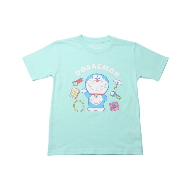 ジュニア 半袖シャツ ドラエモン KIDS フェイマスアイテムTシャツ 22863324 （ブルー）