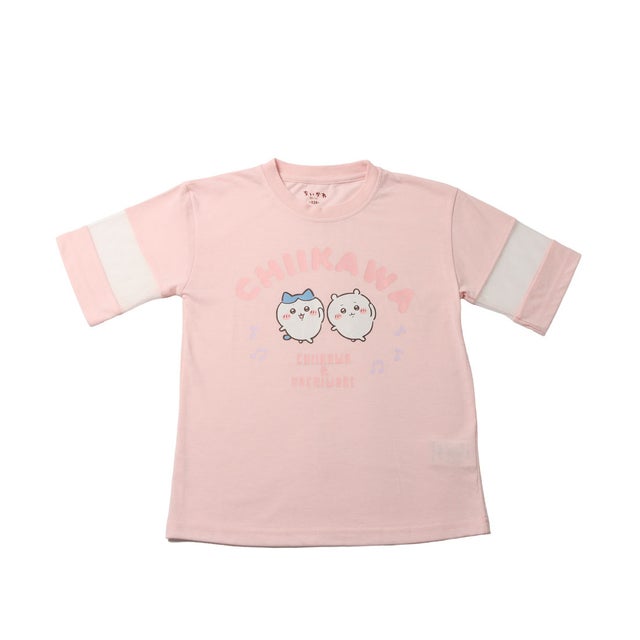 ジュニア 半袖シャツ アニメちいかわ GIRLS メッシュTシャツ 22863350 （ピンク）