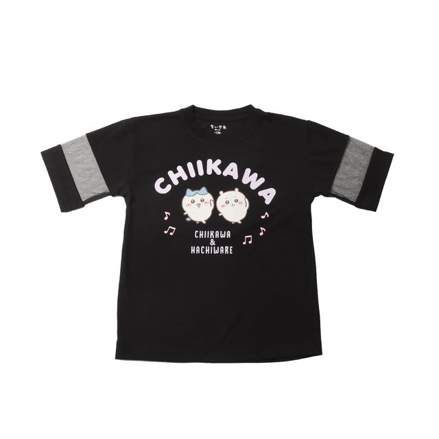 ジュニア 半袖シャツ アニメちいかわ GIRLS メッシュTシャツ 22863350 （ブラック）