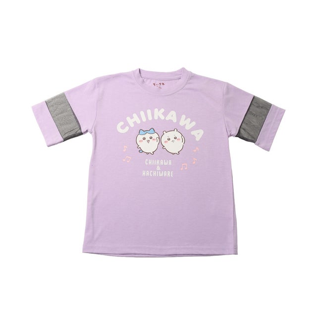 ジュニア 半袖シャツ アニメちいかわ GIRLS メッシュTシャツ 22863350 （パープル）