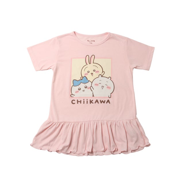 ジュニア 半袖シャツ アニメちいかわ GIRLS フリルTシャツ 22863351 （ピンク）