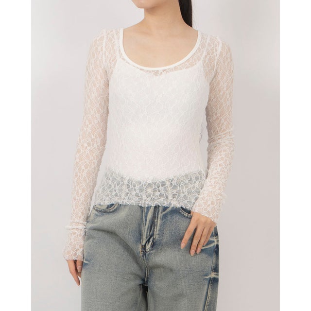レースシアーカットソー （WHITE）