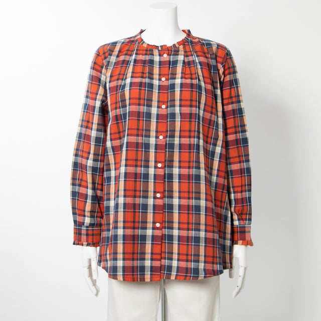 
         【HgSA-Bun collection】インド綿ラフ染めチュニックシャツ(タータンチェック)