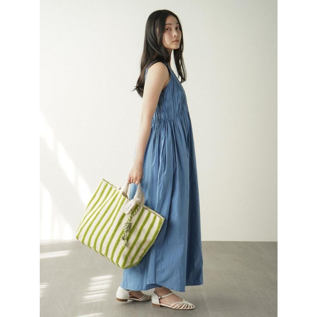 フィーカ FIKA. Shirred cotton onepiece （ブラック） - ファッション 