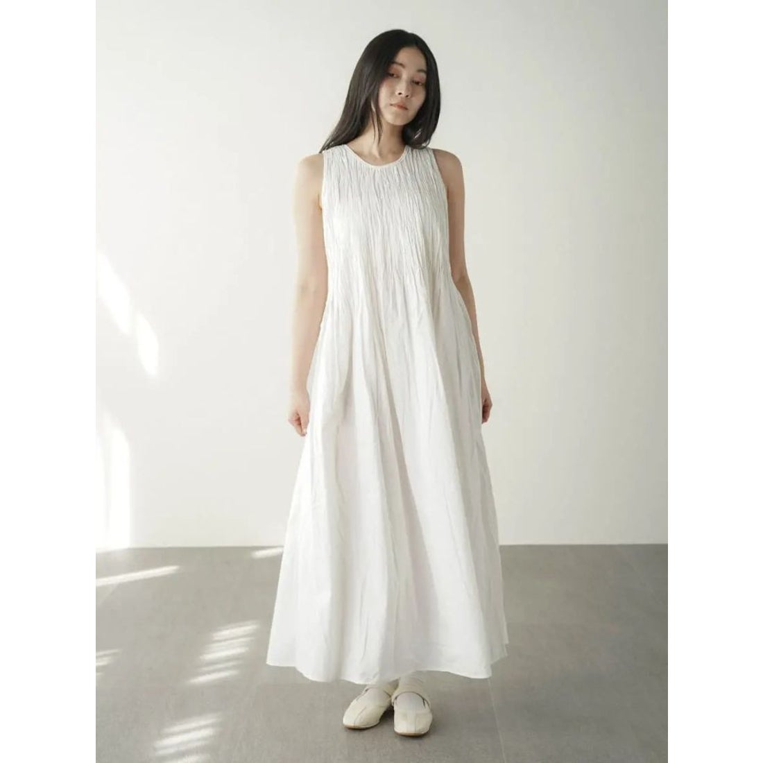 フィーカ FIKA. Shirred cotton onepiece （オフホワイト 