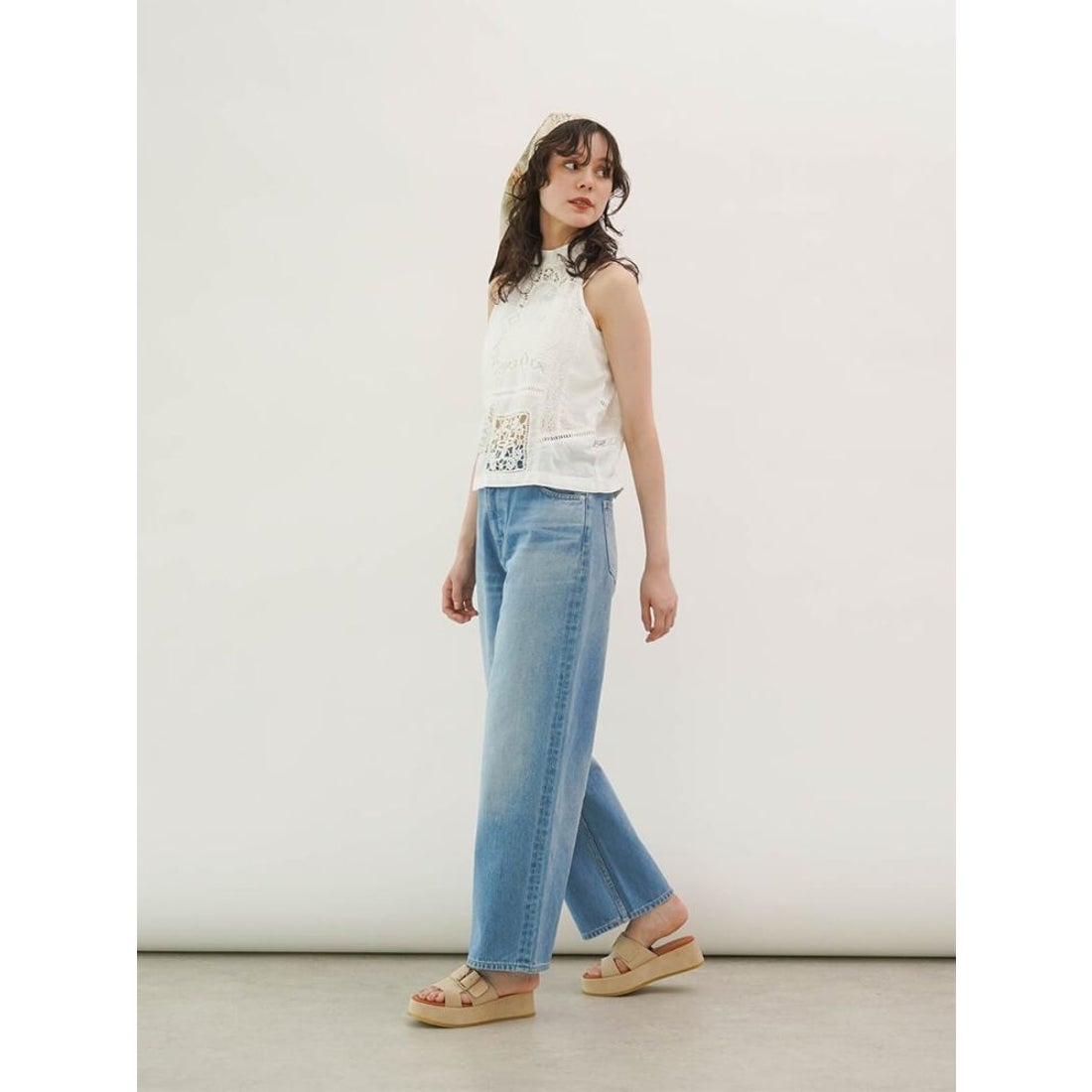 フィーカ FIKA. Cutwork lace blouse （オフホワイト） -ファッション 