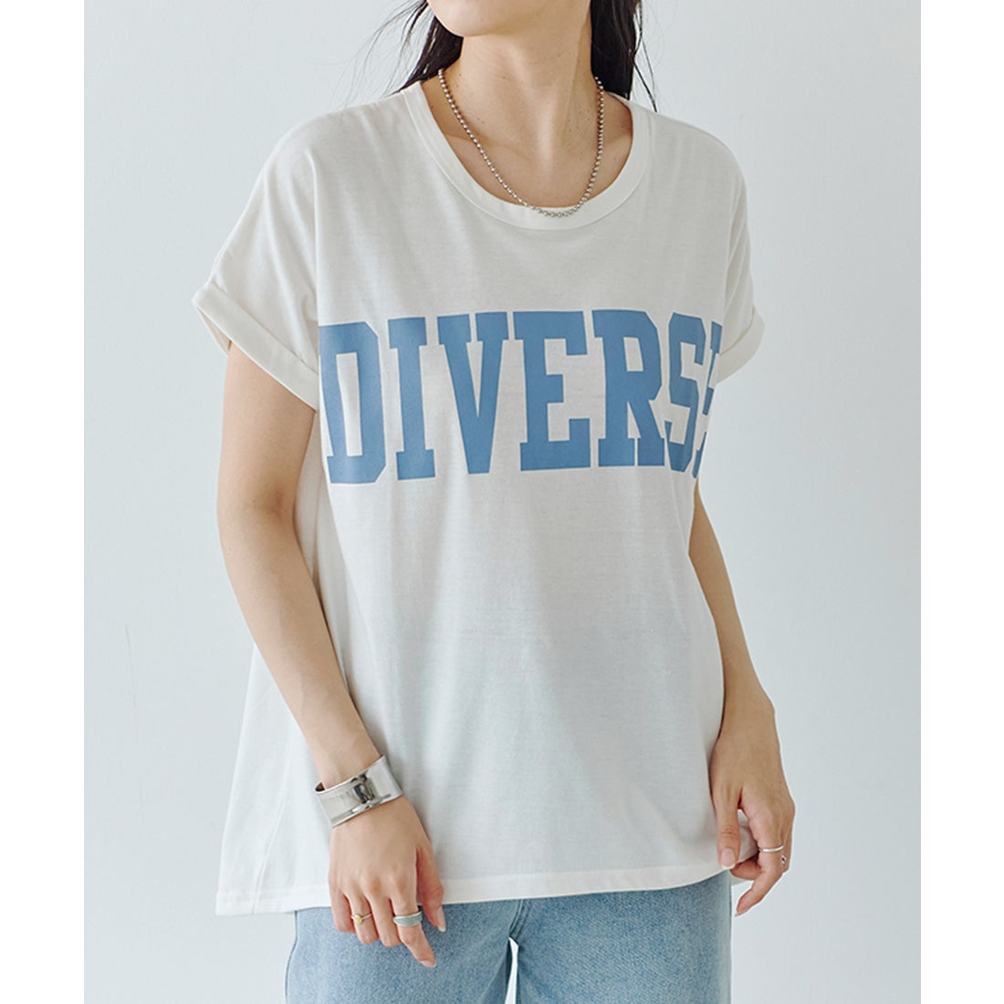 フィズ Fizz 英字プリント オーバーサイズTシャツ SS ロゴ 前後差 