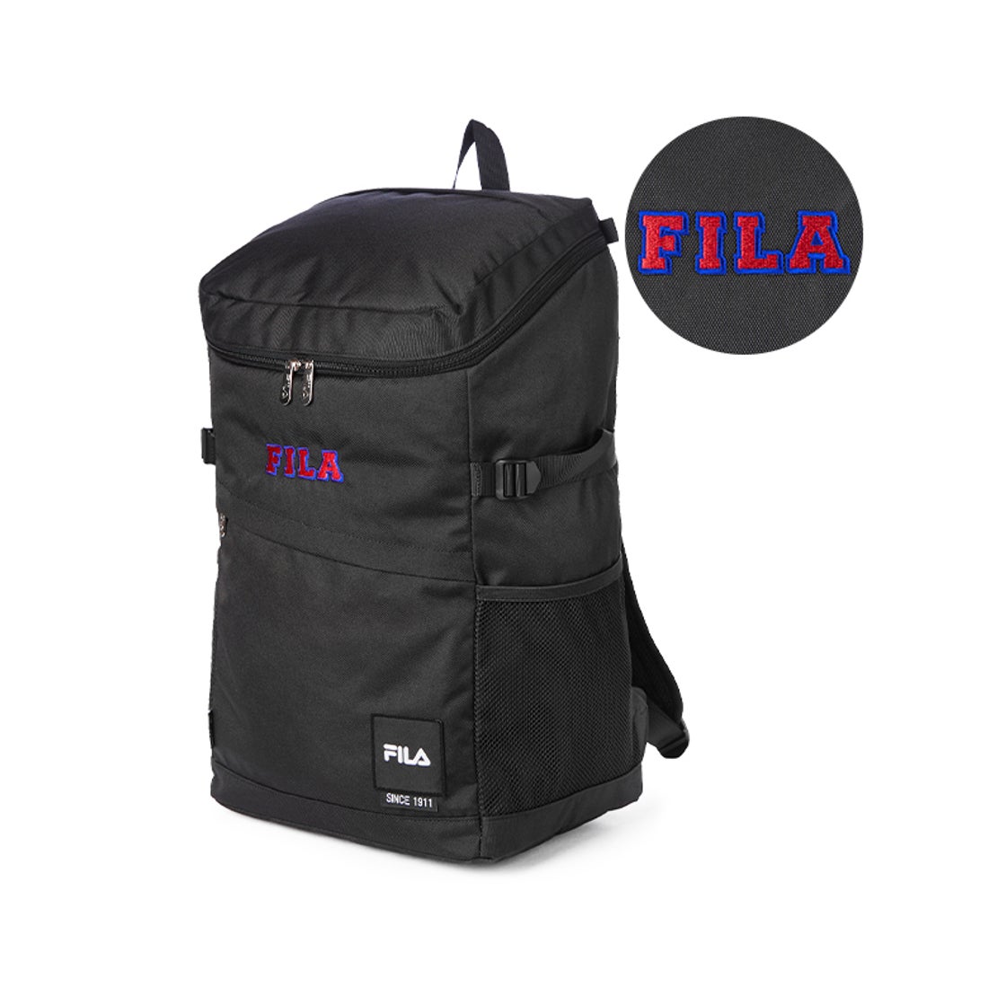 フィラ FILA FILA フィラ リュック 30L スクエア ボックス型 大容量 通学 男子 女子 高校生 中学生 黒 軽量 撥水 韓国 ブランド 7804 クロ クロ - ファッション通販