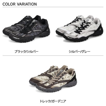 スニーカー エシャッペ V2 フラッシュ メンズ レディース ECHAPPE V2 FLASH ブラック グレー ブラウン 黒 FU010228 （ブラック/シルバー）｜詳細画像