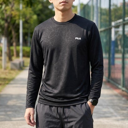 フィラ FILA DRY LONG SLEEVE TEE / ドライ ナガソデティーシャツ / カジュアルウェア / メンズ （BLACK）｜詳細画像