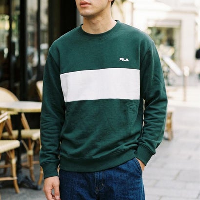 COLOR BLOCK SWEAT SHIRT / カラーブロック スウェットシャツ / カジュアルウェア / メンズ （D.GREEN）｜詳細画像