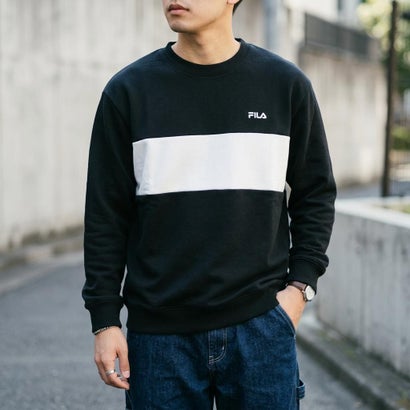 COLOR BLOCK SWEAT SHIRT / カラーブロック スウェットシャツ / カジュアルウェア / メンズ （BLACK）｜詳細画像
