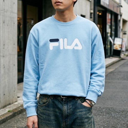LINEAR LOGO SWEAT SHIRT / リニアロゴ グラフィックスウェットシャツ / カジュアルウェア / メンズ （L.BLUE）｜詳細画像