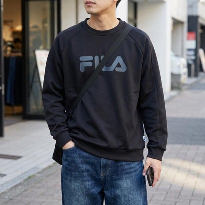 DOUBLE KNIT SWEAT SHIRT / ダンボールニット スウェットシャツ / カジュアルウェア / メンズ （BLACK）｜詳細画像