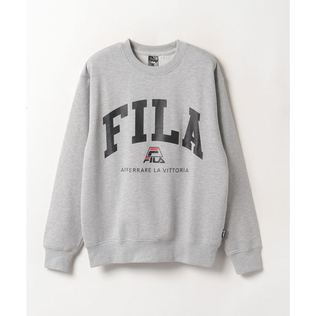 ビッグロゴ クルーネック スウェット ユニセックス （杢グレー） -FILA 