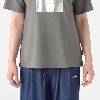 UVライトメタリックテクスチャーTシャツ （チャコール/シルバー）｜詳細画像