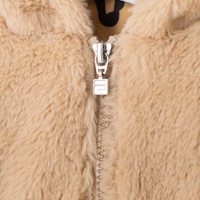 CIRCLE LOGO FUR HOODIE JACKET / サークルロゴ ファーフーディジャケット / カジュアルウェア / レディース （BEIGE）｜詳細画像