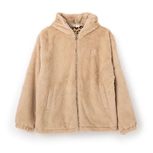 CIRCLE LOGO FUR HOODIE JACKET / サークルロゴ ファーフーディジャケット / カジュアルウェア / レディース （BEIGE）
