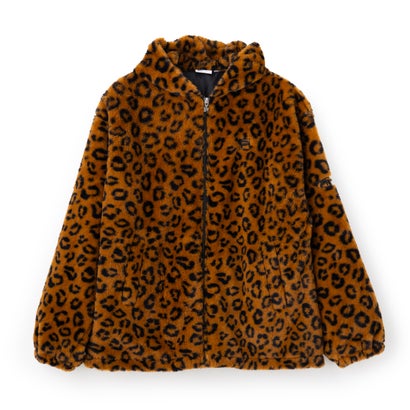 CIRCLE LOGO FUR HOODIE JACKET / サークルロゴ ファーフーディジャケット / カジュアルウェア / レディース （BROWN）｜詳細画像
