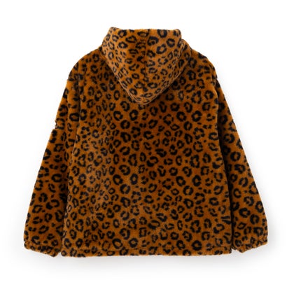 CIRCLE LOGO FUR HOODIE JACKET / サークルロゴ ファーフーディジャケット / カジュアルウェア / レディース （BROWN）｜詳細画像