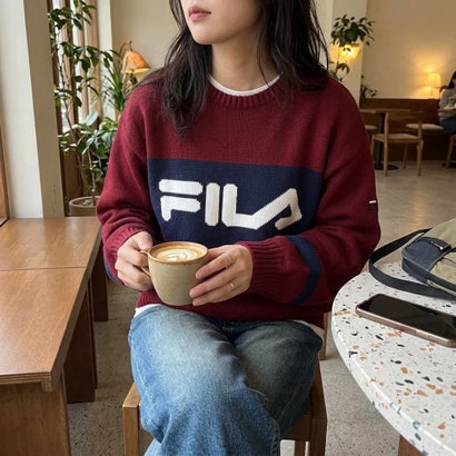 CREW NECK KNIT / クルーネックニット / カジュアルウェア / レディース （WINE）｜詳細画像
