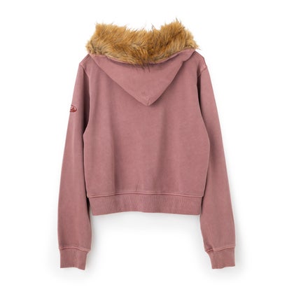 CIRCLE LOGO ZIP FUR HOODIE / サークルロゴ ジップファーフーディ / カジュアルウェア / レディース （D.RED）｜詳細画像
