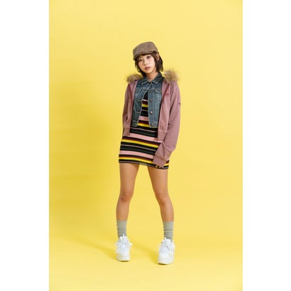CIRCLE LOGO ZIP FUR HOODIE / サークルロゴ ジップファーフーディ / カジュアルウェア / レディース （D.RED）｜詳細画像