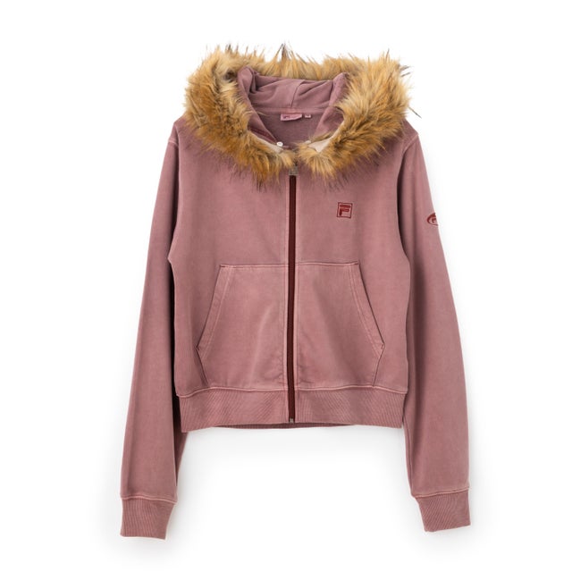 CIRCLE LOGO ZIP FUR HOODIE / サークルロゴ ジップファーフーディ / カジュアルウェア / レディース （D.RED）