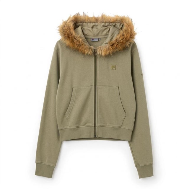 CIRCLE LOGO ZIP FUR HOODIE / サークルロゴ ジップファーフーディ / カジュアルウェア / レディース （KHAKI）