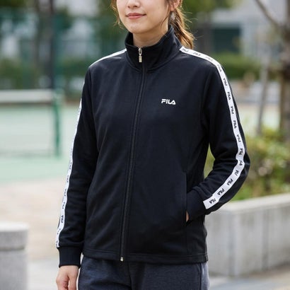 フィラ FILA LOGO TAPE TRACK TOP / ロゴテープ トラックトップ / カジュアルウェア / レディース （BLACK）｜詳細画像
