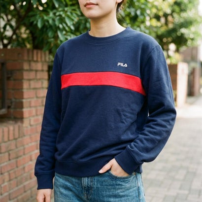 COLOR BLOCK SWEAT SHIRT / カラーブロック スウェットシャツ / カジュアルウェア / レディース （NAVY）｜詳細画像