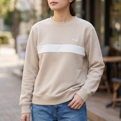 COLOR BLOCK SWEAT SHIRT / カラーブロック スウェットシャツ / カジュアルウェア / レディース （BEIGE）｜詳細画像