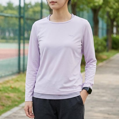 フィラ FILA DRY LONG SLEEVE FAKE TEE / ドライ ナガソデフェイクティー / カジュアルウェア / レディース （LAVENDER）｜詳細画像