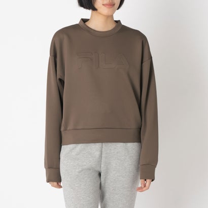 フィラ FILA DOUBLE KNIT SWEAT SHIRT / ダンボールニット スウェットシャツ / カジュアルウェア / レディース （KHAKI）｜詳細画像