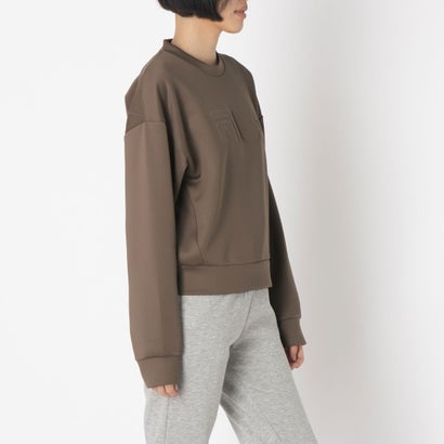 フィラ FILA DOUBLE KNIT SWEAT SHIRT / ダンボールニット スウェットシャツ / カジュアルウェア / レディース （KHAKI）｜詳細画像