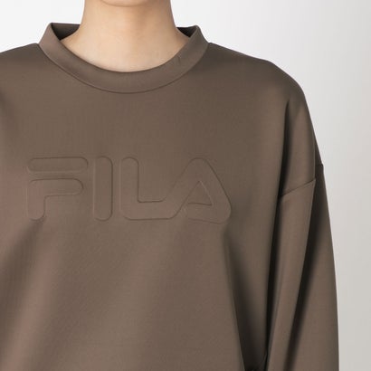 フィラ FILA DOUBLE KNIT SWEAT SHIRT / ダンボールニット スウェットシャツ / カジュアルウェア / レディース （KHAKI）｜詳細画像