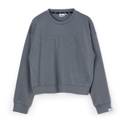 DOUBLE KNIT SWEAT SHIRT / ダンボールニット スウェットシャツ / カジュアルウェア / レディース （D.GREY）｜詳細画像