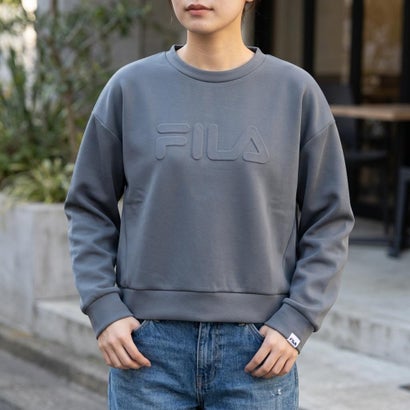 DOUBLE KNIT SWEAT SHIRT / ダンボールニット スウェットシャツ / カジュアルウェア / レディース （D.GREY）｜詳細画像